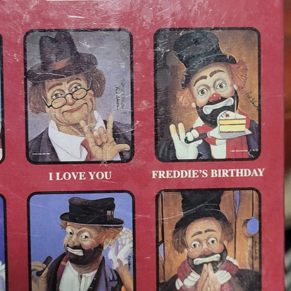 Red Skelton Artistic Tableware Decor Series I Clown Collection Set coasters rare